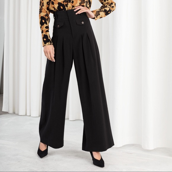 & Other Stories Pants - & Other Stories High Rise Wide Leg Trousers